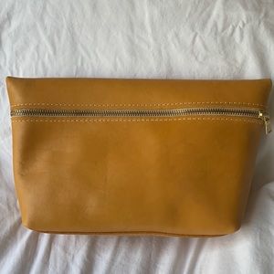 Portland leather goods sunflower xl cosmetic pouch